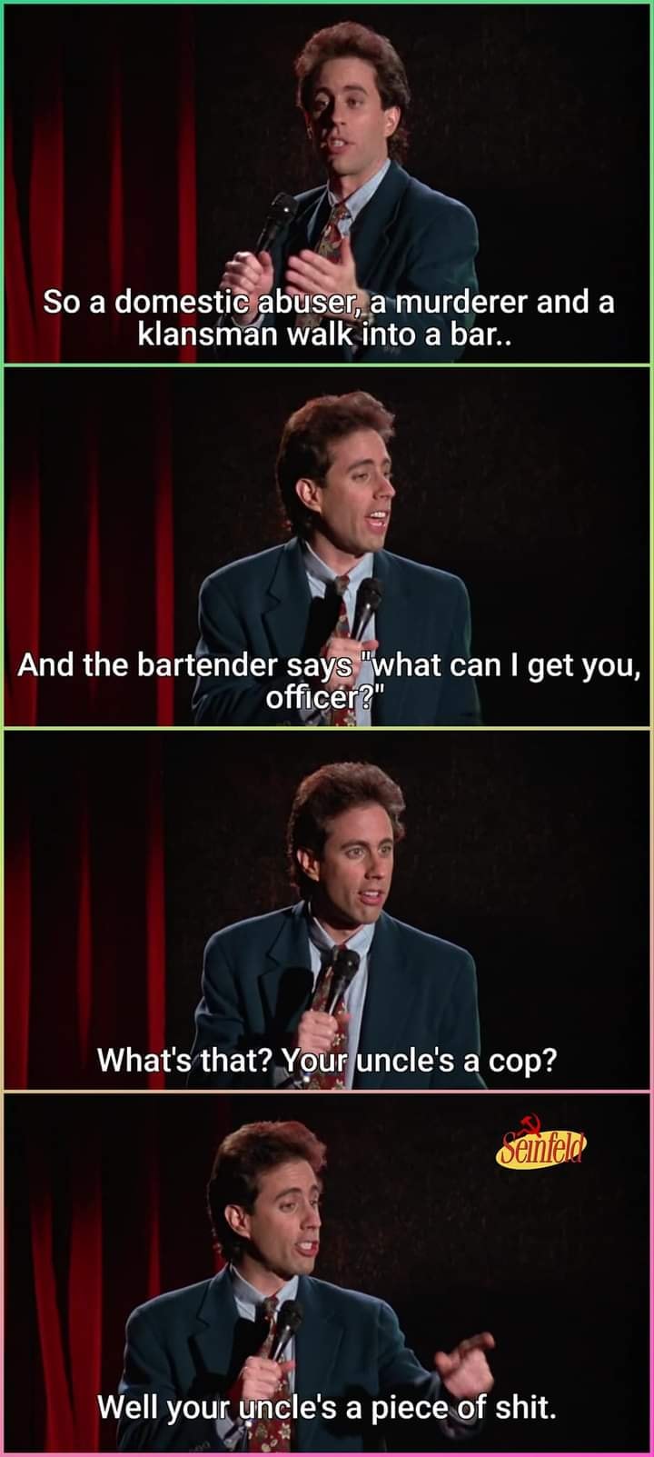 Okay, let's break down this stand-up comedy bit (as presented in the image) through several theoretical lenses. It's important to note that comedy, especially observational/political comedy like this, often works *by*...