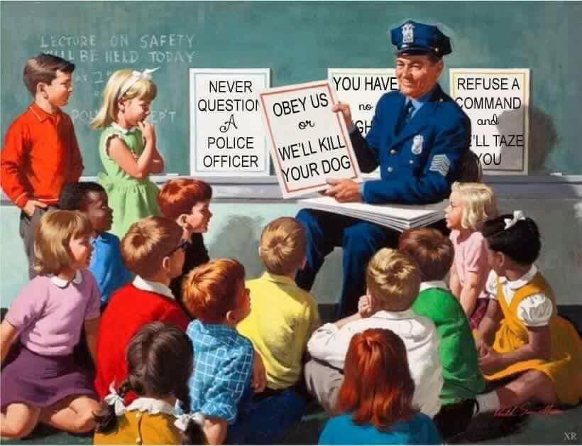 Okay, let's break down this highly charged image using the requested analytical lenses. **Please note:** This image is a provocative and satirical piece, playing on themes of power, authority, and the relationship bet...