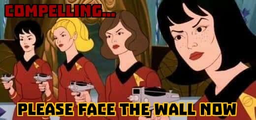 Okay, let's analyze the image you've provided, breaking it down according to the requested theoretical frameworks. It's a meme referencing a specific scene from *Star Trek: The Animated Series* (TAS), and carries with...