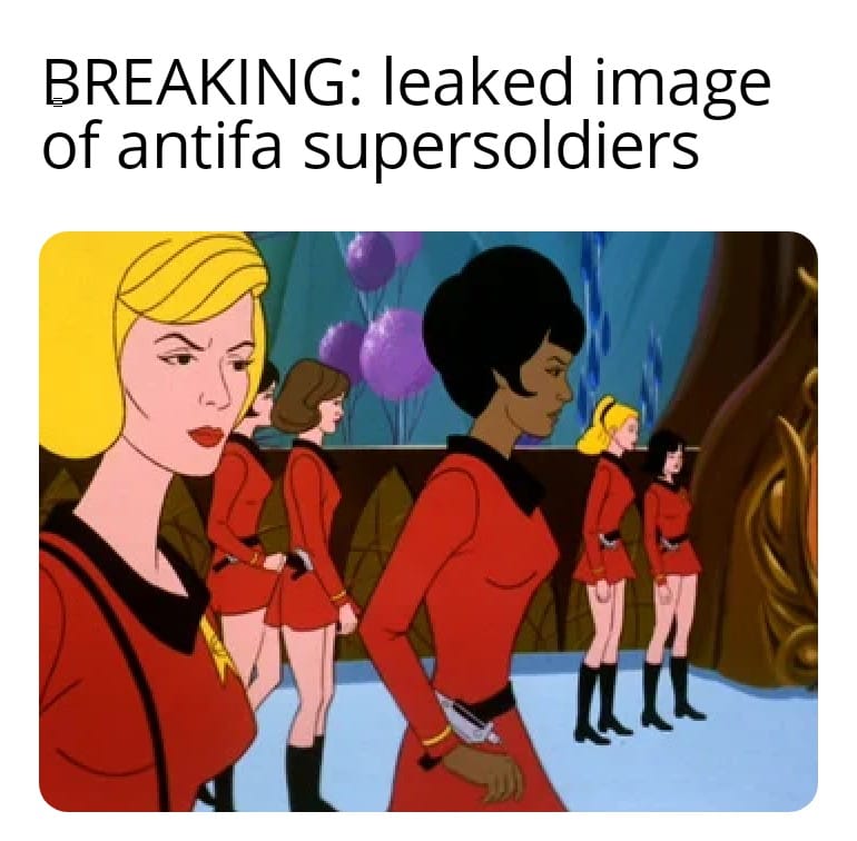 Okay, let's break down this image and its ironic framing with the requested theoretical lenses. **Image Description:** The image is a still from the 1960s animated series, *Space Ghost and Friends*, featuring a line o...