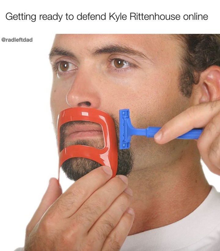 Okay, let's break down this meme through the lenses requested. It’s a layered image, so there's a lot to unpack. **Visual Description** The image depicts a man shaving with a disposable razor. He's closely cropped in...