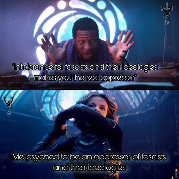 Okay, let's break down this image/meme through the lenses you've provided. It's a layered piece, drawing on internet culture and ideological positioning. **Visual Description** The image is a double panel meme. Both p...