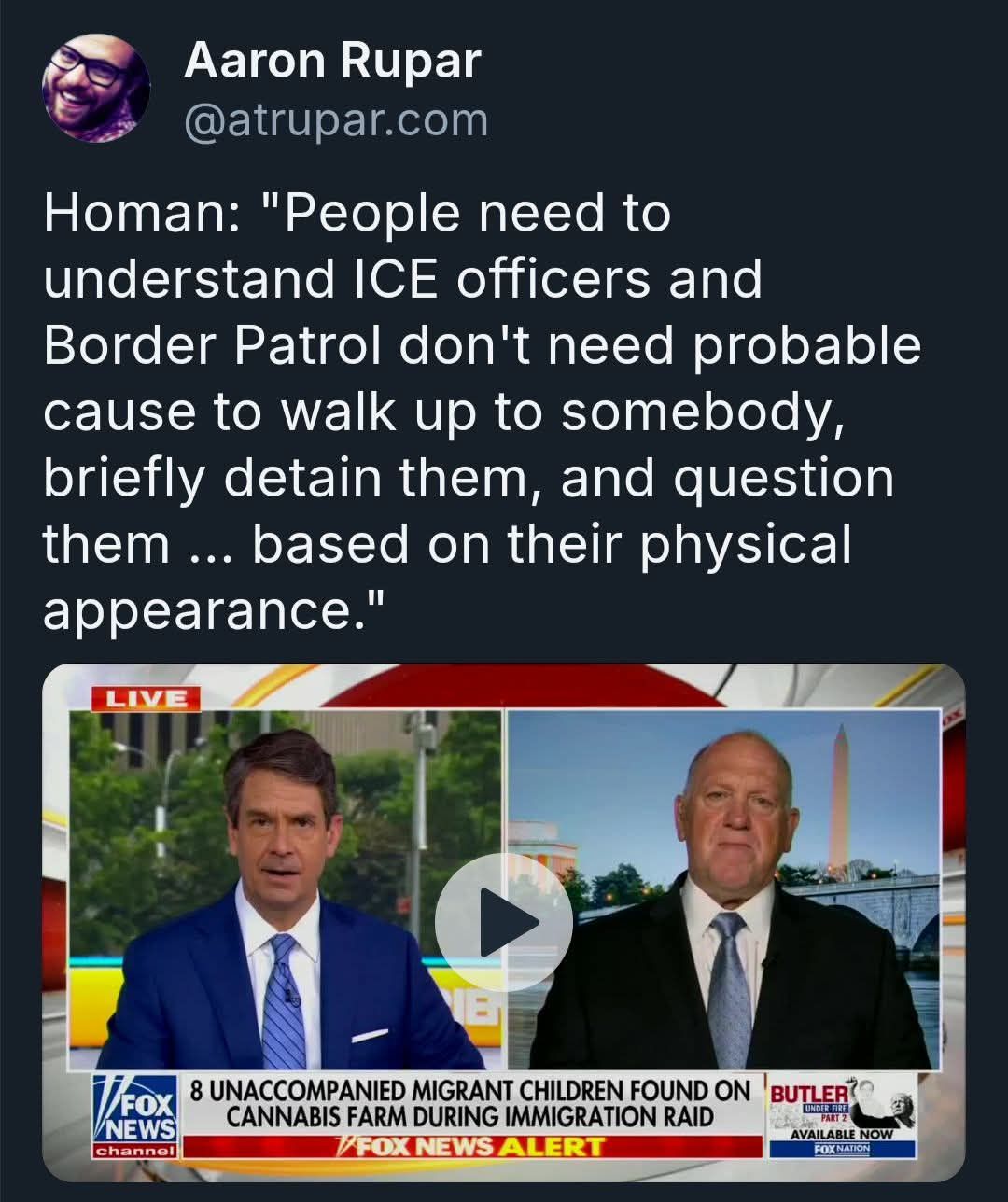 Okay, let's break down this image and the associated text through several theoretical lenses. It's a dense image, ripe for analysis. ## Visual Description The image is a screenshot of a Fox News broadcast. Two white m...