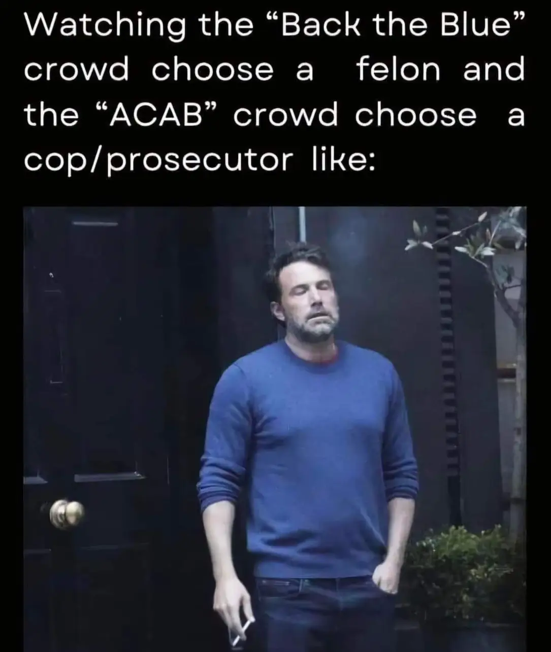 The meme is a humorous commentary on the dichotomy between anti-fascist ideology and the perceived hypocrisy of some individuals who claim to be anti-fascist but still engage in or condone violent or extremist behavio...