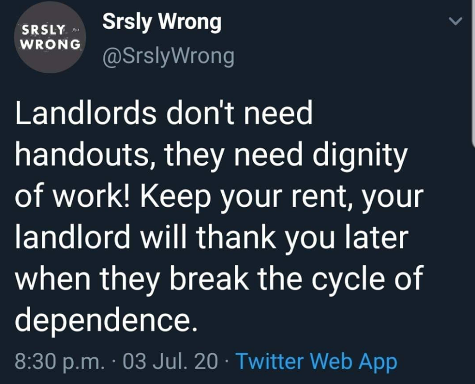 Okay, let's break down this tweet using the requested theoretical frameworks. **Visual Description** The image is a screenshot of a Twitter post from the account "@SrslyWrong". It features the account’s logo—a distort...