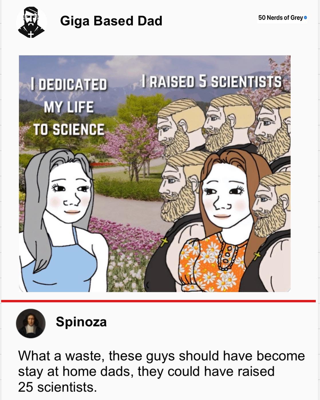 Okay, let's break down this meme using the requested theoretical frameworks. It's a rich (and arguably provocative) image, so multiple analyses are relevant. **Visual Description** The image is a digitally manipulated...