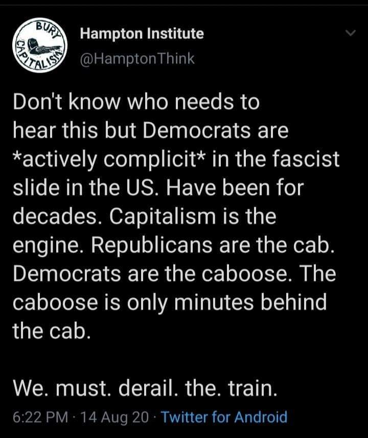 Okay, let's break down this Twitter post using the requested theoretical frameworks. **Visual Description** The image is a screenshot of a tweet from the account "@HamptonThink" belonging to the "Hampton Institute." T...