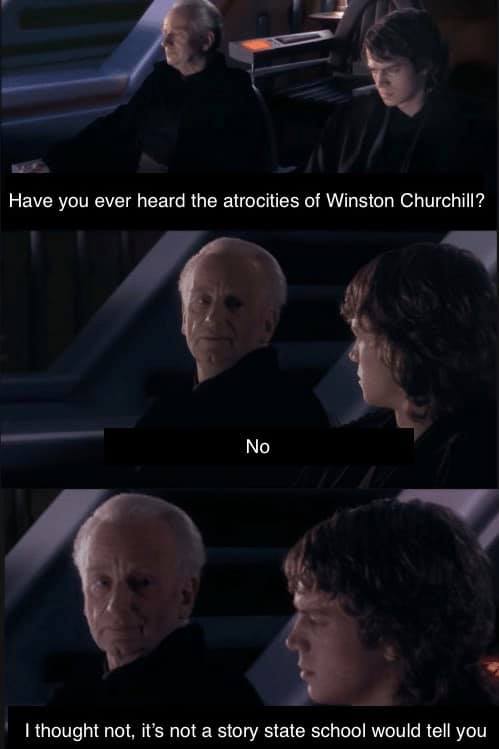 Okay, let's break down this meme using the requested theoretical frameworks. It's a complex image choice, so there's a lot to unpack. **Visual Description** The meme utilizes a still from *Star Wars: Episode III – Rev...