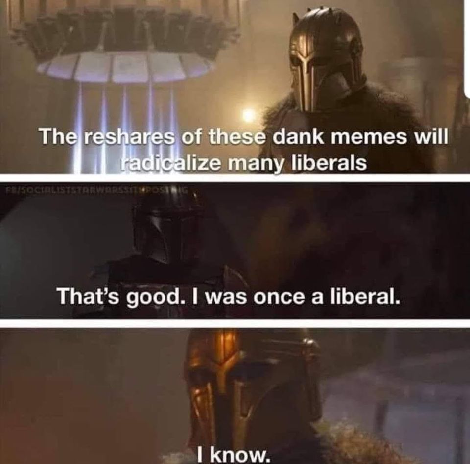 Okay, let's break down this meme using the frameworks you've requested. It's a rich image with layers of meaning, especially when viewed through these lenses. **Visual Description** The meme uses imagery from *Star Wa...