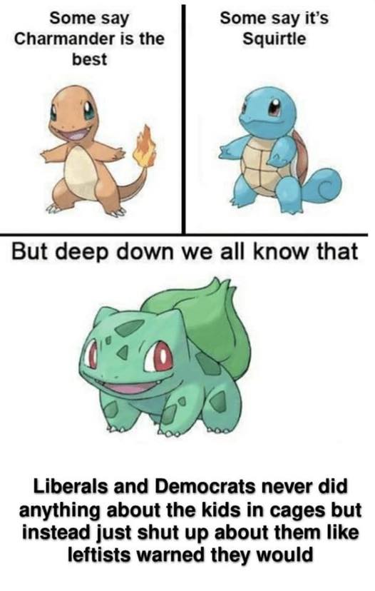 Okay, let's break down this meme through the lenses you've requested. This is a… peculiar meme, to say the least, and the analysis will reflect that. It blends childhood nostalgia (Pokémon) with a jarring political st...