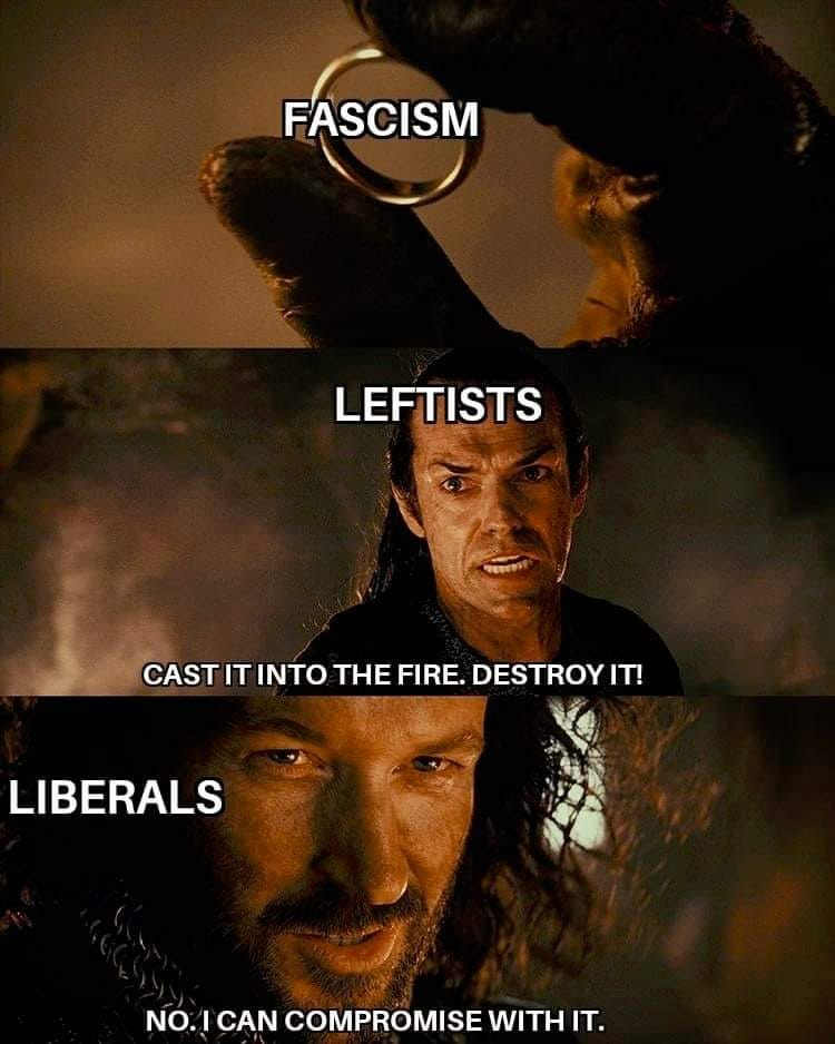 Okay, let's break down this meme through various theoretical lenses. **Visual Description** The meme utilizes a three-panel image featuring Boromir from *The Lord of the Rings: The Fellowship of the Ring*. Each panel...