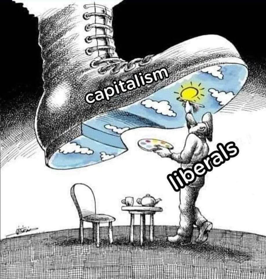 Okay, let's break down this political cartoon through several theoretical lenses. It's a complex image, so each section will aim to unpack its implications through a specific framework. **Visual Description** The cart...