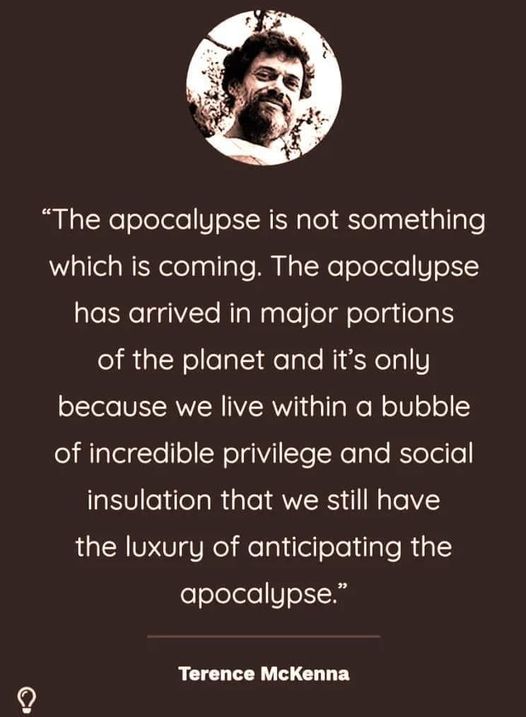 Okay, let's break down the image and quote from Terrence McKenna through the lenses you requested, applying theories where relevant. **Visual Description** The image presents a black background with a circular portrai...