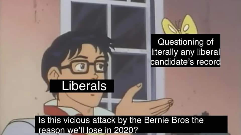 Okay, let's break down this meme through the lenses you've requested. It's a complex image and a particularly loaded one, given its context (likely originating during the 2020 U.S. Presidential primary race). **1. Vis...