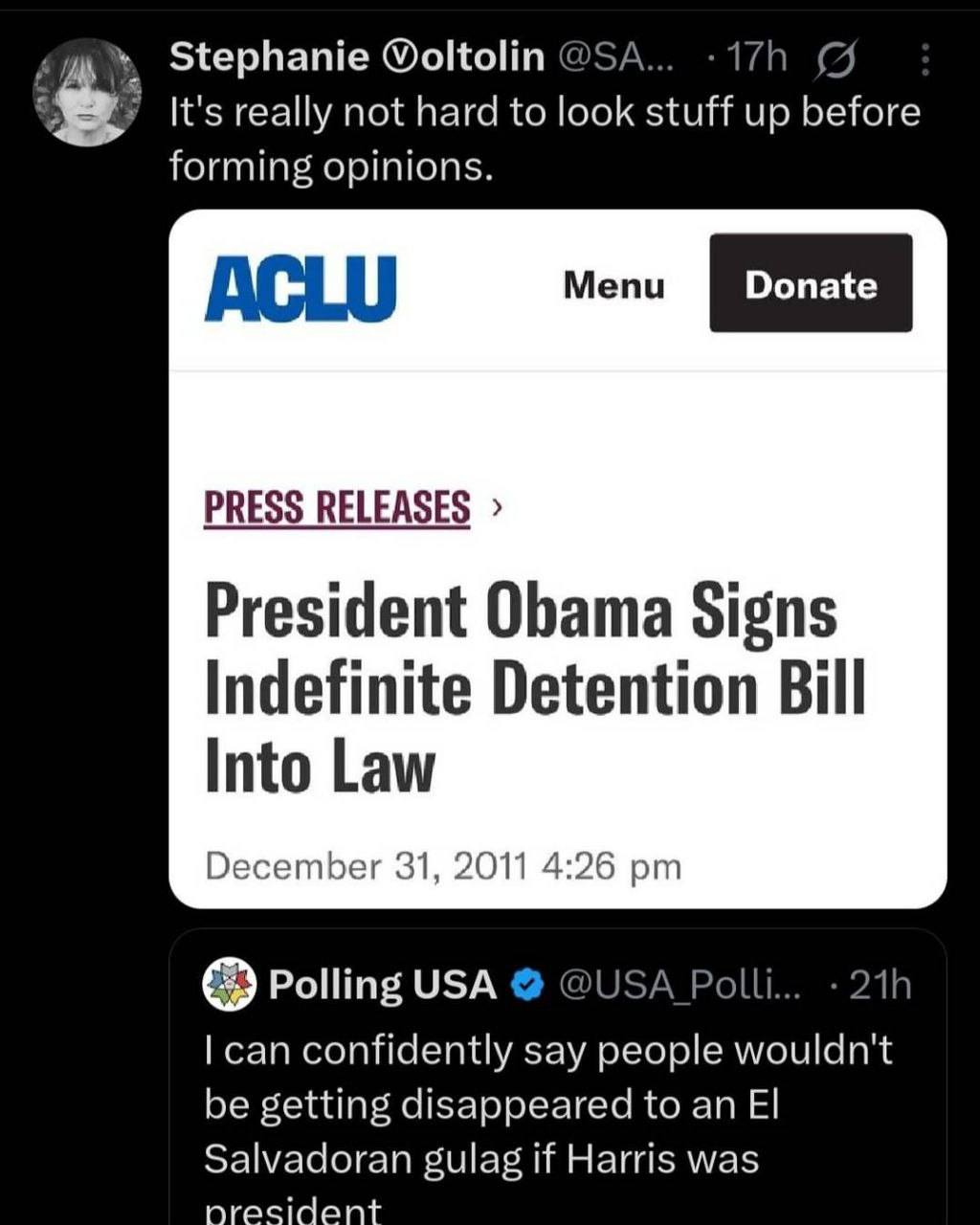 This meme uses libertarian symbols to frame the debate around individual liberty versus government intervention. It criticizes specific laws—like the indefinite detention bill related to the USA PATRIOT Act—that expan...
