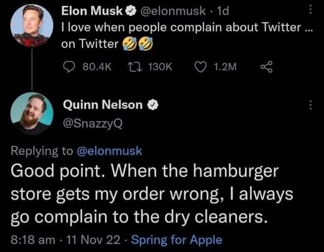 Okay, here's an analysis of the Twitter exchange between Elon Musk and Quinn Nelson, broken down into sections based on the theoretical frameworks you requested. Some sections will be more developed than others, depen...
