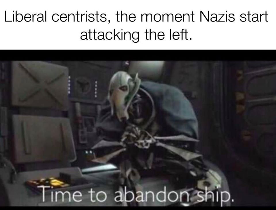 Okay, let's break down this meme through the lenses of various theoretical frameworks. **Visual Description** The image is a still from *Star Wars: Episode III – Revenge of the Sith* featuring General Grievous, a cybo...