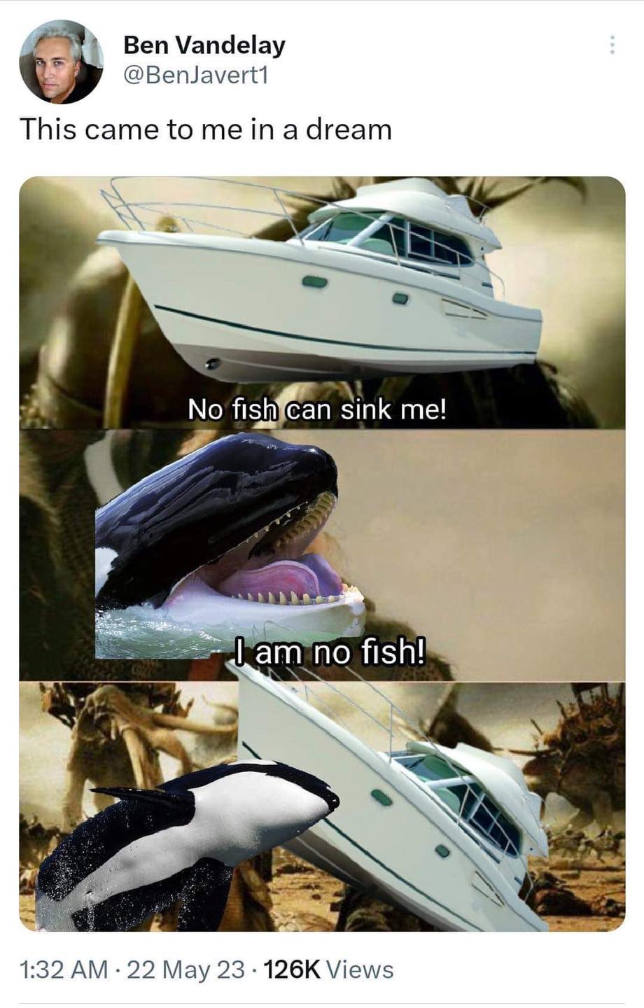 Okay, let's break down this meme/image set with the requested theoretical lenses. It's a strange, layered piece, so we'll get into some nuanced interpretations. **Visual Description** The image is a series of three pa...