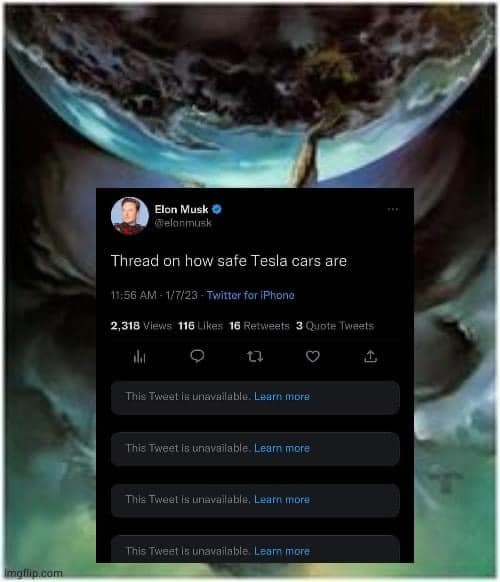 Okay, let's break down this image with the requested analytical lenses. It's important to note the image presents a screenshot of a Twitter thread from Elon Musk, but the actual tweet content is obscured with "This Tw...