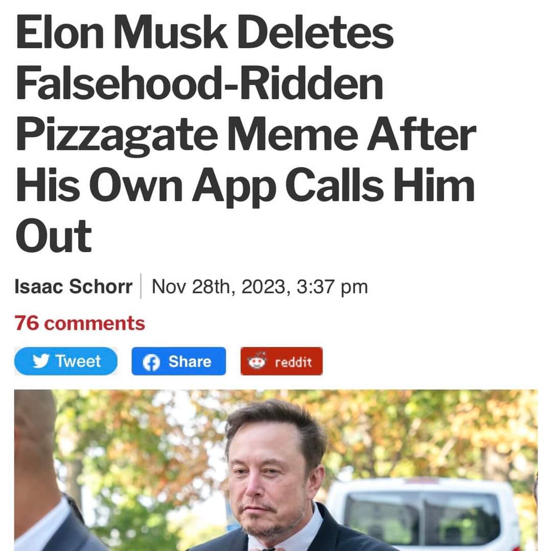 Okay, let's break down this image and its implied context (the headline referencing Elon Musk deleting a Pizzagate-related meme after being called out by his own app) through a few theoretical lenses. Note that applyi...