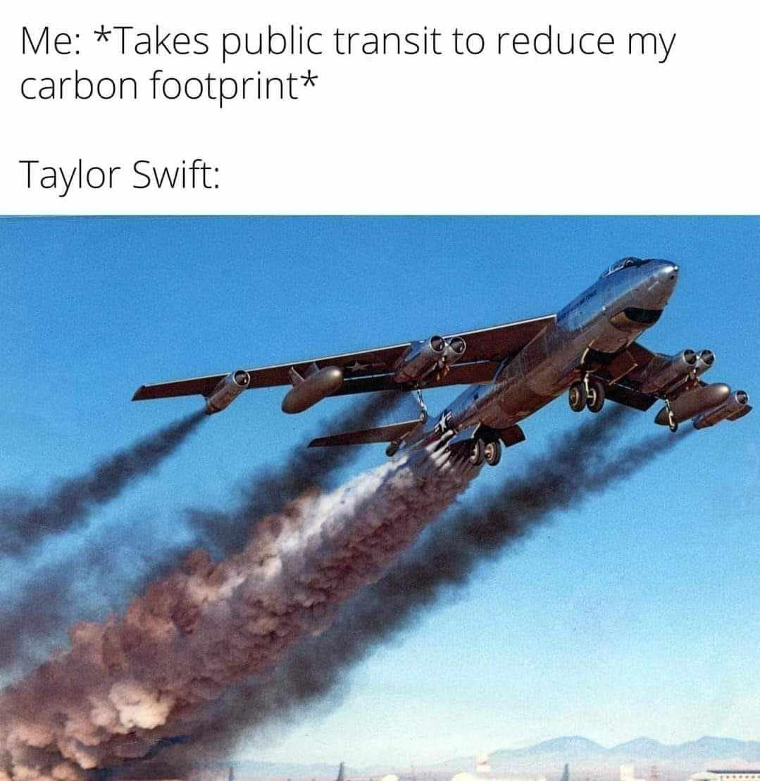 Okay, let's break down this meme through various theoretical lenses. It's a potent visual statement, so there's a lot to unpack. ## Visual Description The image depicts a massive, military bomber aircraft flying low o...