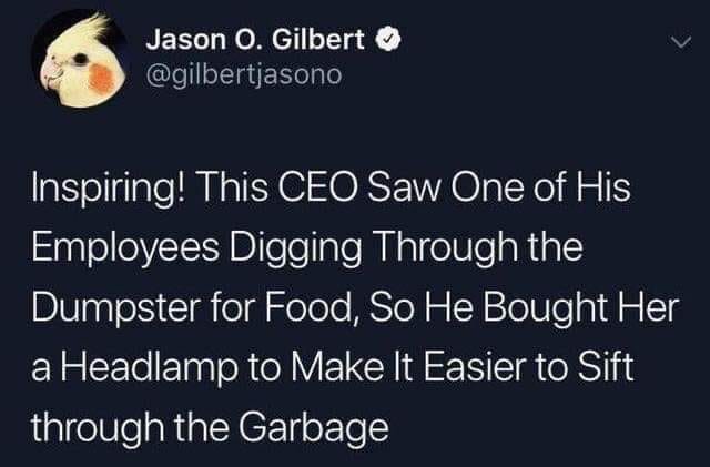 Okay, let's break down this incredibly bleak tweet through several theoretical lenses. It's a good candidate for a lot of analysis due to its layered implications. **Visual Description** The image is a screenshot of a...