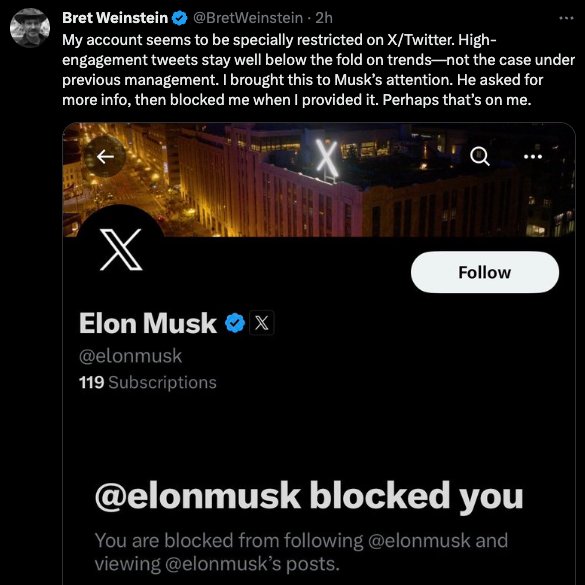 Okay, here's a breakdown of the provided image/screenshot (Bret Weinstein’s X/Twitter post) analyzed through several theoretical lenses, as requested. I'll indicate where a lens *doesn't* quite apply or is less strong...