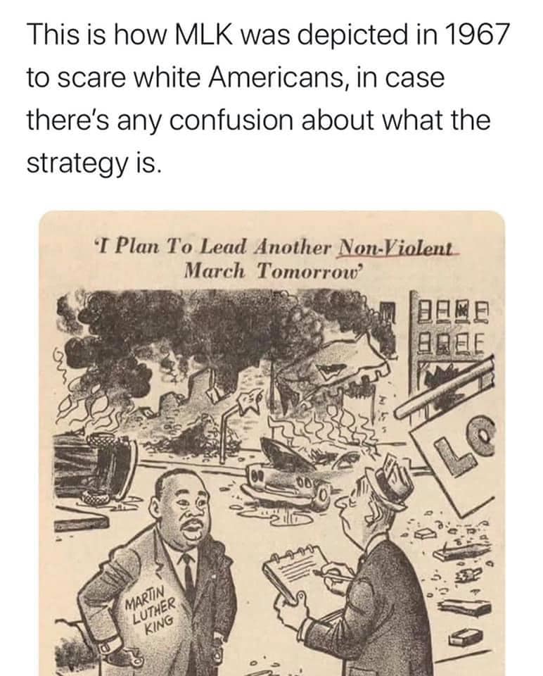 Okay, let's break down this 1967 cartoon depiction of Martin Luther King Jr. through the lenses you've requested, focusing on the most relevant theoretical approaches. **Visual Description** The cartoon is a stark and...
