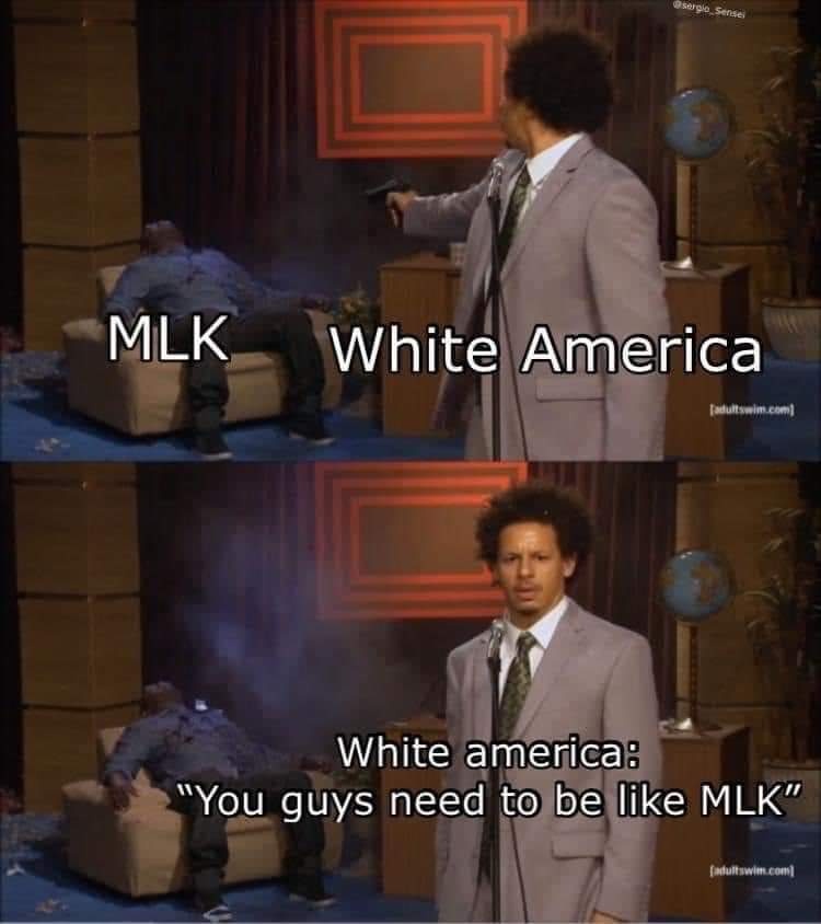 Okay, let's break down this meme using the requested theoretical frameworks. It's a rich image, and we can definitely approach it from multiple angles. **Visual Description** The image is a three-panel meme constructe...