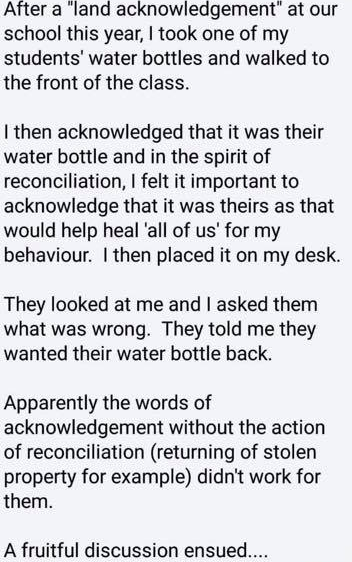 Okay, let's break down this little narrative through the lenses you've requested. This is a fascinating scenario ripe for theoretical analysis, particularly considering the context of "land acknowledgement." **Please...