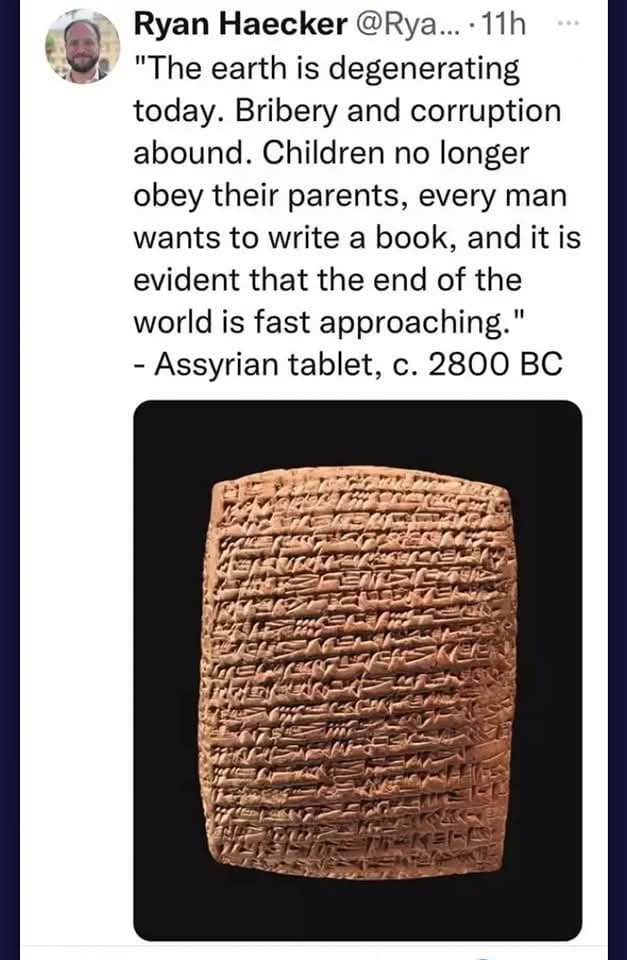 Okay, let's break down this image of an ancient Assyrian tablet, accompanied by a modern tweet, through the lens of the requested theoretical frameworks. I will organize it into sections, only including sections where...