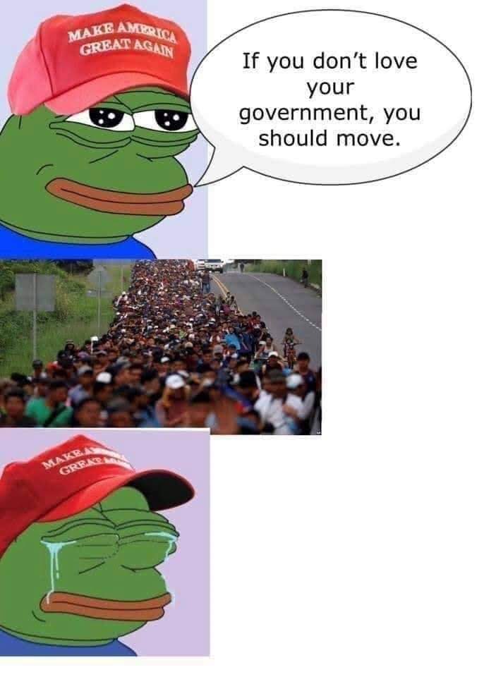 Okay, let's break down this image using the requested theoretical frameworks. It’s a complex image layered with internet culture, political messaging, and affect. **Visual Description** The image is a digitally altere...