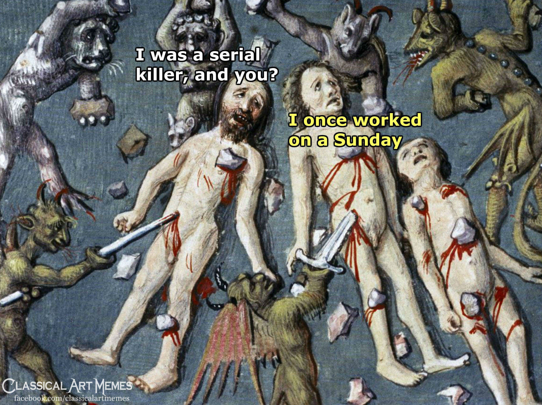 Okay, here's an analysis of the image, broken down into sections based on the prompts, and including sections only if relevant. I’ll focus on how the "meme" additions impact interpretations of the original artwork. **...