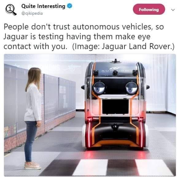 Okay, here's an analysis of the image and accompanying tweet, broken down into the requested theoretical lenses. I'll note where a section doesn't apply. --- ## Visual Description The image shows a prototype autonomou...