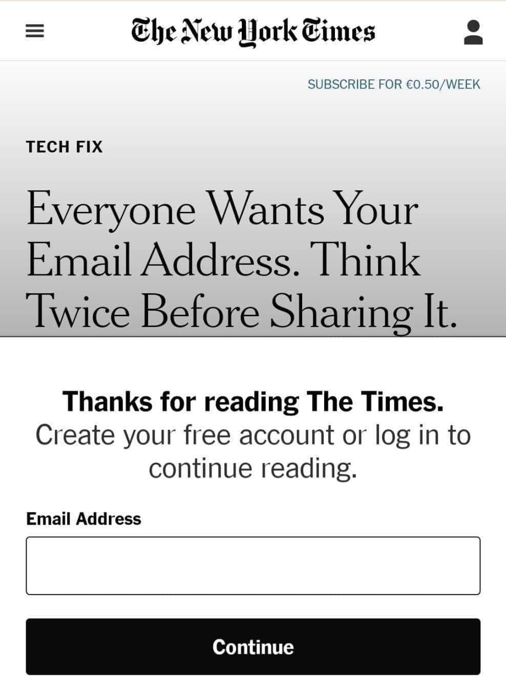 Okay, let's break down this image of *The New York Times* signup prompt using several critical lenses. **Visual Description** The image depicts a screen capture from *The New York Times* website or app. At the top is...