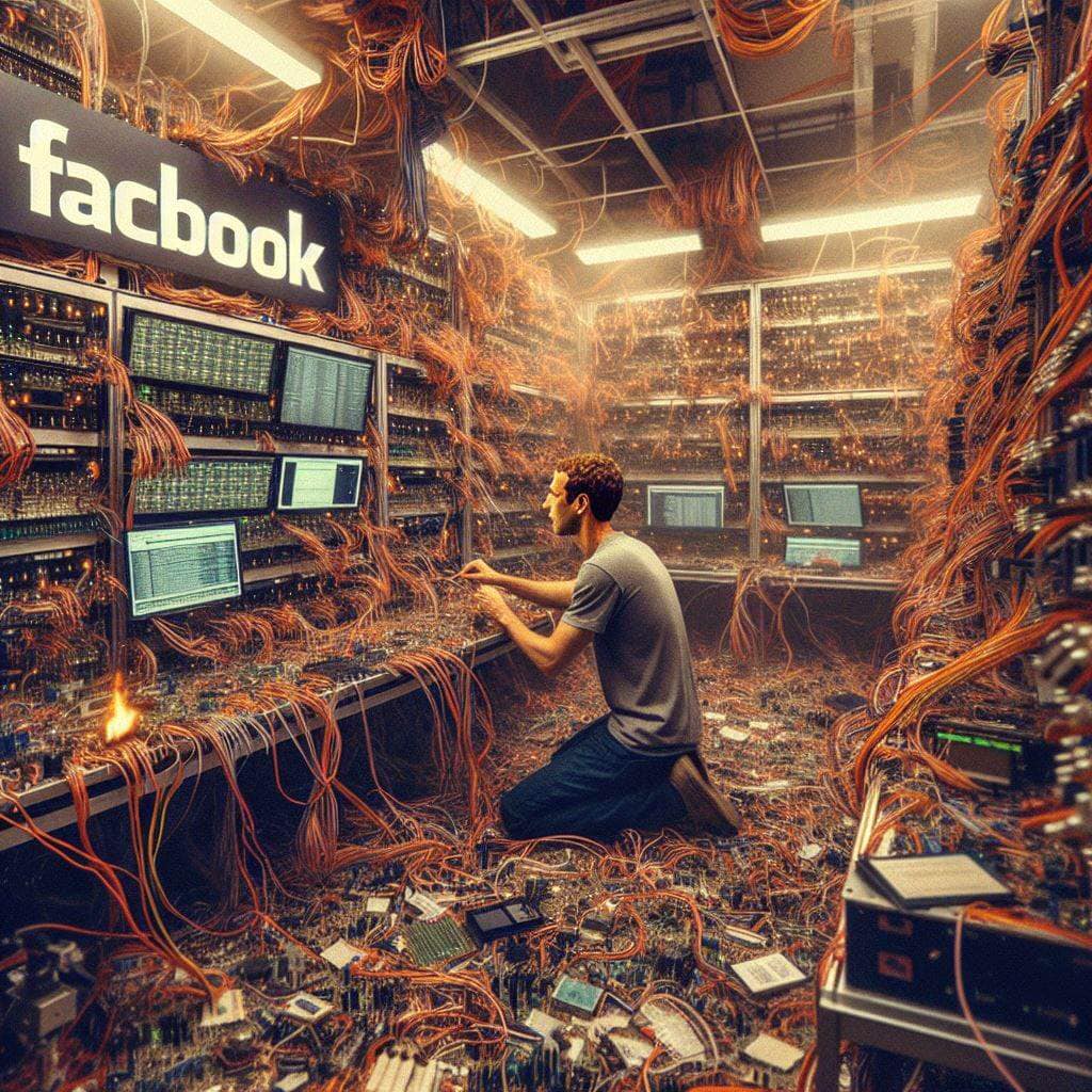 Okay, let's break down this image using the requested theoretical frameworks. It's a powerful visual with a lot of interpretive potential. **Visual Description** The image depicts a man, visually resembling Mark Zucke...