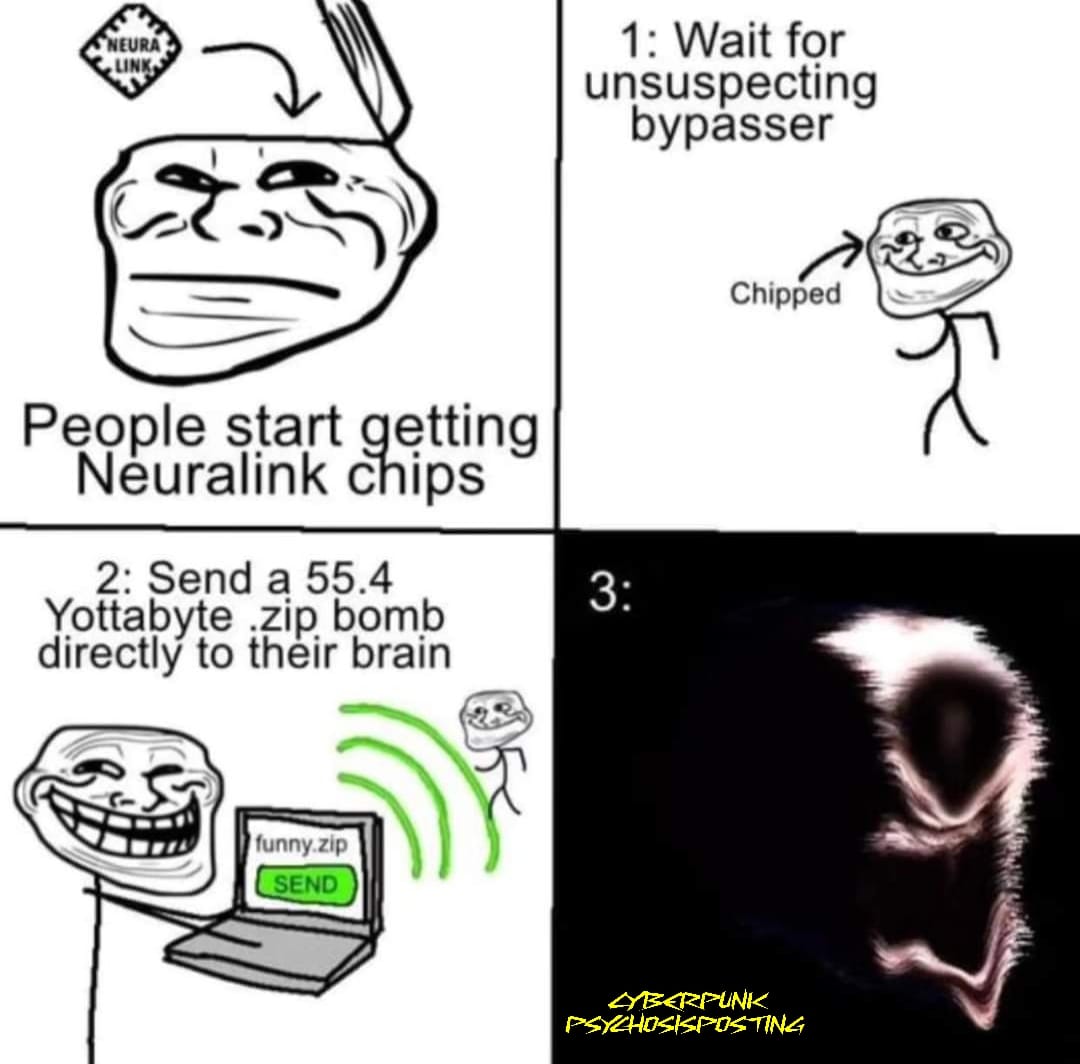 Okay, let's break down this image (a multi-panel meme) through the lenses you've provided. It’s a layered and disturbing piece, drawing on internet culture, anxieties about technology, and nihilistic humor. Be aware t...