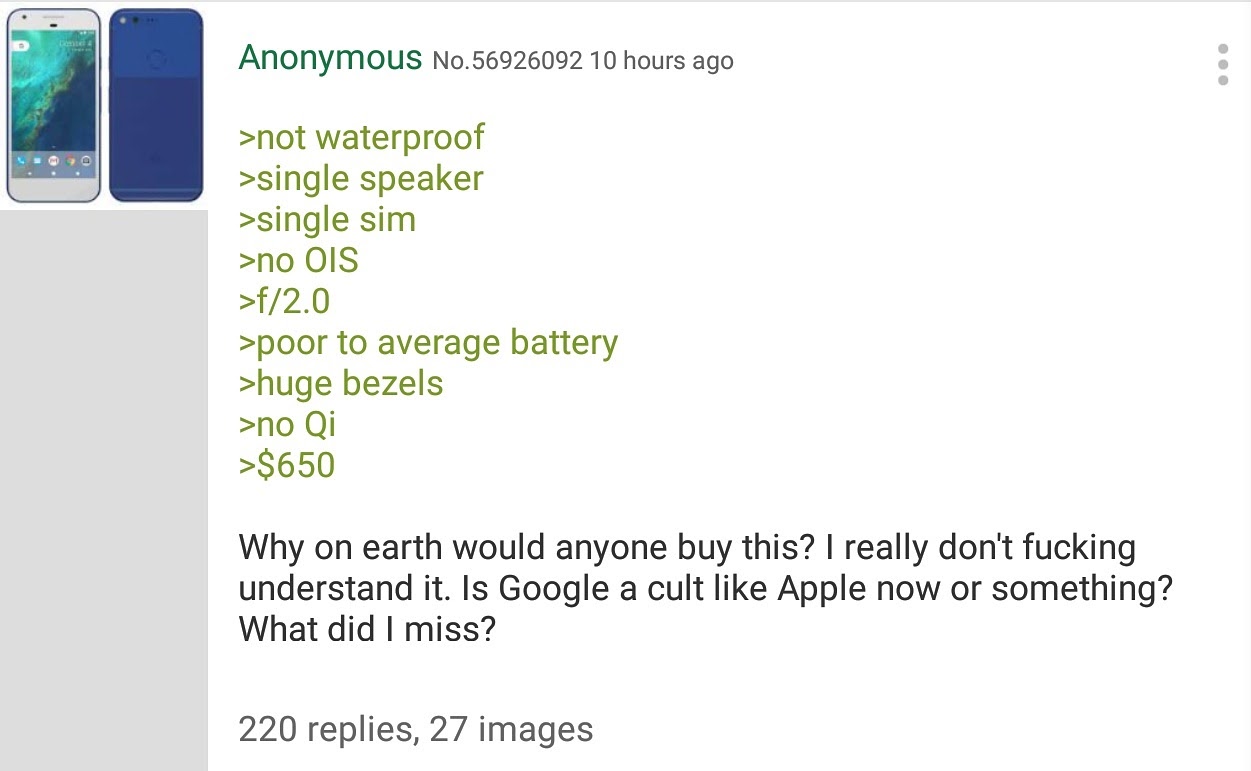 Okay, here's an analysis of the provided image/text (a forum post criticizing a Google Pixel phone) through several theoretical lenses. I'll section it as requested, only including those sections where the theory *act...