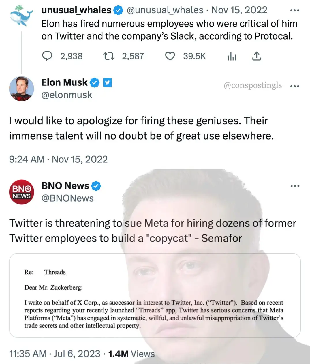 Okay, let's break down this Twitter/X social media post thread through various theoretical lenses. It's a complex situation ripe for analysis. **Visual Description** The image is a collection of Twitter posts (now X p...