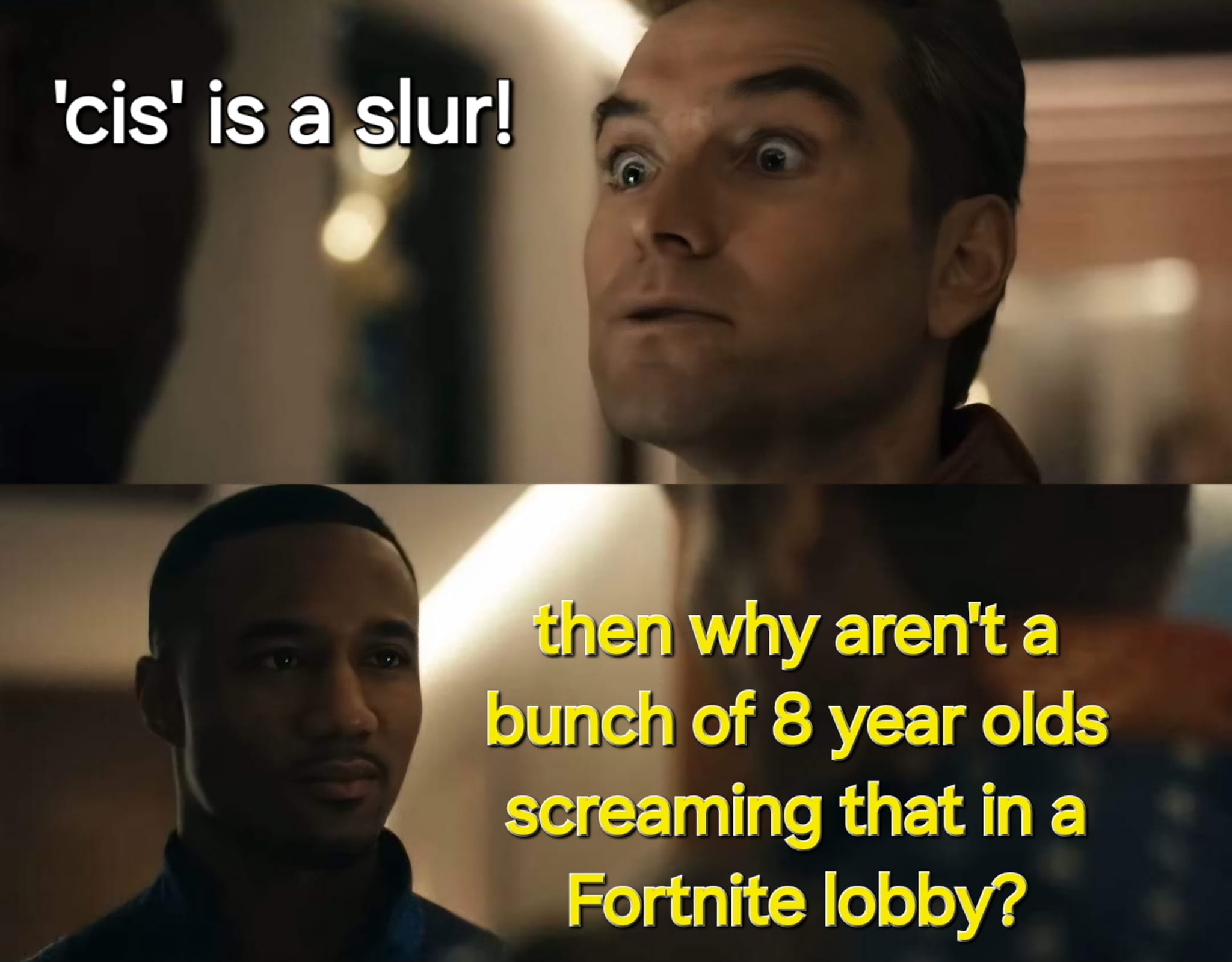 Okay, let's break down this meme using the requested theoretical frameworks. It's a layered image, ripe for analysis. ## Visual Description The meme is a two-panel reaction image featuring a scene from the 2021 film *...