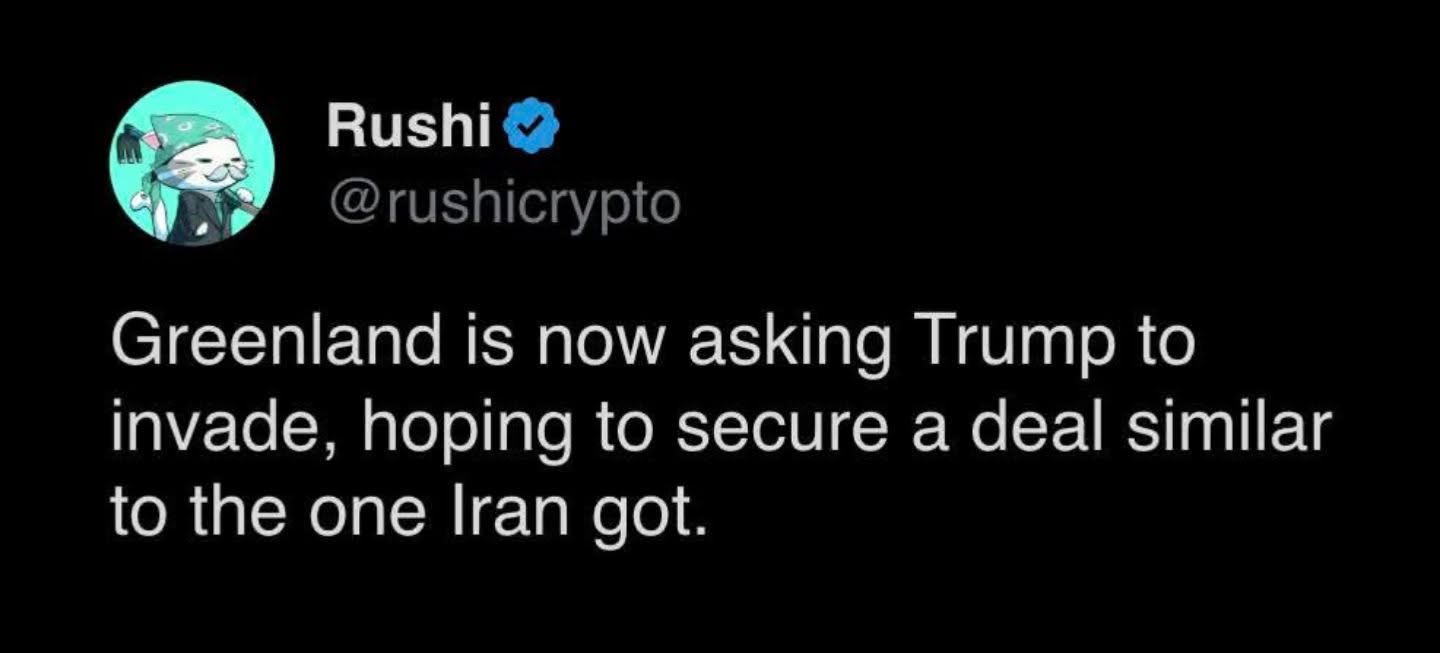 This meme targets Donald Trump by referencing his past joke about invading Ukraine. It implies that Trump would simply want to spend money to "buy" Greenland, treating it like the previous "invaders." The tweet highli...