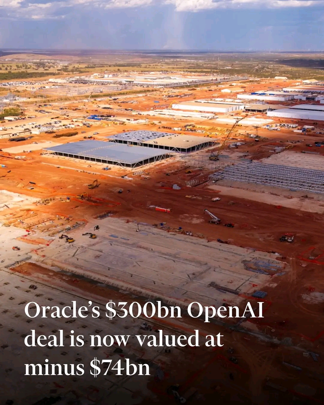 This meme uses a massive aerial view of a futuristic data center under construction to represent the immense physical infrastructure required for advanced AI systems. The accompanying text reveals that this huge inves...