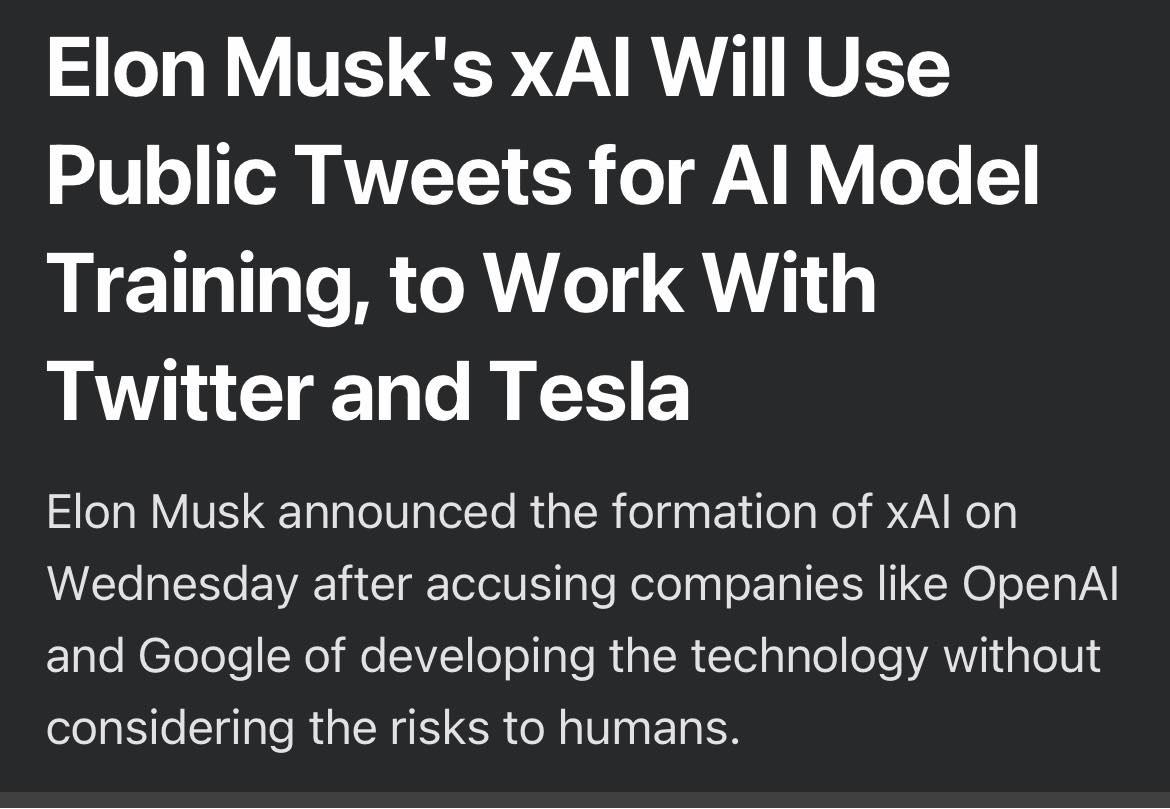Okay, let's break down this news snippet ("Elon Musk's xAI Will Use Public Tweets for AI Model Training, to Work With Twitter and Tesla") through various theoretical lenses. I'll include headings only for the lenses w...