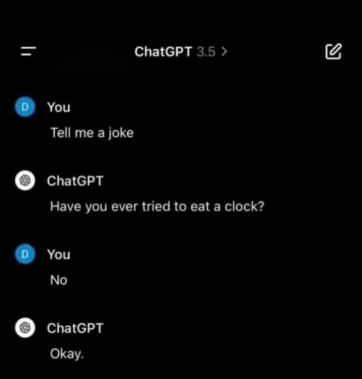 Okay, here's an analysis of the image, broken down into relevant theoretical frameworks. Given the simplicity of the exchange, some sections will be minimal or absent. **Visual Description** The image is a screenshot...