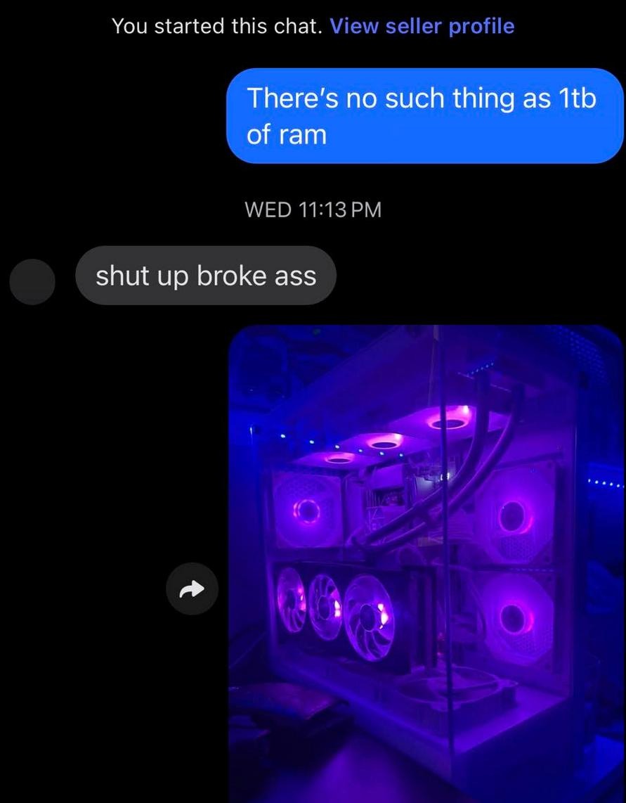 This meme illustrates **hallucinated logic** or technical misinformation, which is often a source of humor in discussions about Artificial Intelligence (AI) and technology. The sender makes a logical error (or a joke...