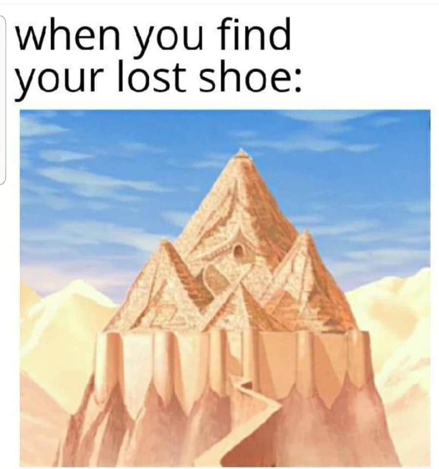 This meme is a humorous image that uses a popular video game reference to express the frustration of losing something. The image shows a screenshot of the " Temple of the Moon" from the video game "The Legend of Zelda...