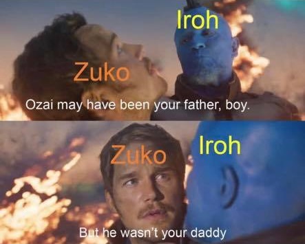 The meme is a split-screen image of two characters from the TV show "Game of Thrones". On the left is a character named Jorah (played by Idris Elba), and on the right is a character named Daario (played by Adewale Akk...