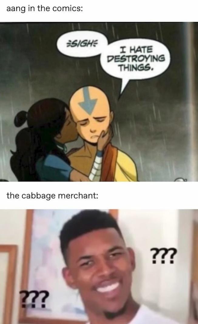 Okay, let's break down this meme through various theoretical lenses. It's a surprisingly rich image considering its simplicity. **Visual Description** The meme consists of two panels. The first panel is a still from t...