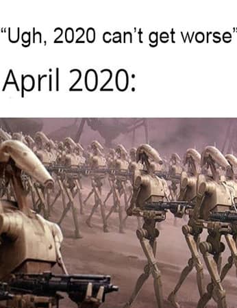 Okay, let's break down this meme through the lenses you've requested. It's a darkly humorous image that relies heavily on shared cultural understanding of the early days of the COVID-19 pandemic. **Visual Description*...