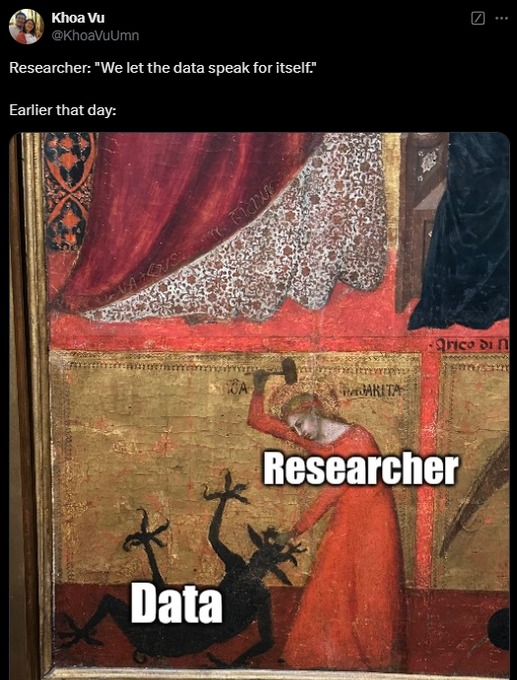 Okay, here's an analysis of the meme, broken down into the requested theoretical frameworks. I’ll indicate when a section isn’t applicable. **Visual Description** The image is a meme featuring a detail from a Renaissa...